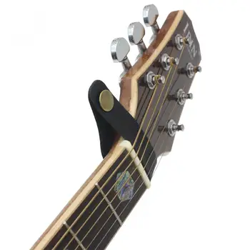 Evrensel Siyah Deri Gitar Askısı Tutucu Düğmesi Güvenli Kilit Akustik Elektro Klasik Gitar Bas