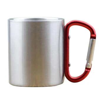 300ml / 10oz kamp kupa karabina kilit Metal açık sırt çantasıyla seyahat bardak bira kahve tırmanma için