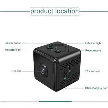 Taşınabilir Güvenlik Kamera Mini Kamera Gözetim Kamera 1080P HD Ev Kamerası 2.4 GHz Wi-Fi Monitör Hareket Algılama Gece Görüş