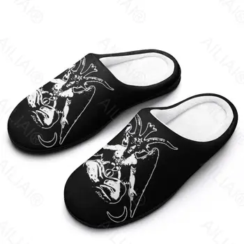 Baphomet (12) Sandalet Peluş Rahat Tutmak Sıcak Ayakkabı Termal Erkek Bayan Terlik Sneakers Anime Parmak