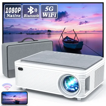 GF X5 full HD 1080P Android projektör WıFı LED Elektronik düzeltme 4K video film projektör telefon ev sineması Beamer