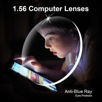 1.56 Anti-Blue Ray Reçete Optik Gözlük Gözlük Lensler 1 Çift Rx katlanabilir Lens Ücretsiz Montaj Gözlük Çerçevesi