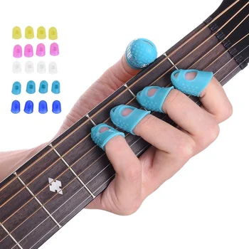 12 Adet İnce Orta Selüloit Gitar Başparmak Seçtikleri Parmak Kap Korumak Parmaklar Ekleme Hattı Presleme Elastik Ukulele Parmak Şapka