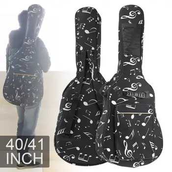 40 / 41 İnç Nota Halk Akustik Gitar Kılıfı Çift Sapanlar Tuval 10mm Pamuk Kalınlaşma Yumuşak Kapak Su Geçirmez Çanta