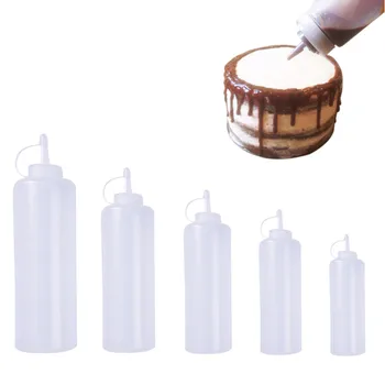 Ketçap sıkılabilir şişeler Sos Sıvı Çikolata Dağıtıcı Kek Dekorasyon Aracı Mutfak Plastik Sos Çeşni Sirke Yağı Şişe