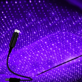 Araba çatı yıldız ışığı ayarlanabilir oto iç dekor ışık romantik araba led ışık yıldızlı lazer atmosfer USB Galaxy gece lambası