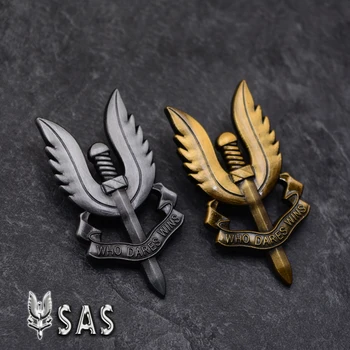 SAS İngiliz Ordusu Özel Kuvvet Hava Servisi Kim Cesaret Kazanır Metal Askeri Rozeti Broş Pin