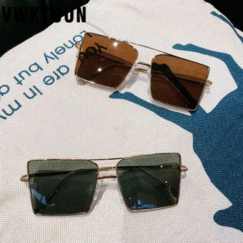 VWKTUUN Kare Güneş Gözlüğü Erkekler Büyük Sürüş Sunglass Vintage Sürücü güneş gözlüğü Kadınlar İçin e n e n e n e n e n e n e n e n e n e Işın ShadesMetal Çerçeve Gözlük