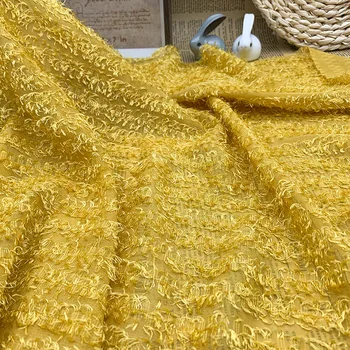 Şerit Püskül kesme çiçek Jakarlı Şifon Kumaş İlkbahar Yaz kadın Elbise Tasarımcı Kumaş 50cm x 150cm