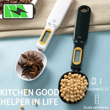 300g 0.1 g Dijital ölçüm kaşığı Gıda Ölçeği Büyük lcd ekran Elektronik Mutfak Terazisi Un Kahve Baharat Mutfak Aracı