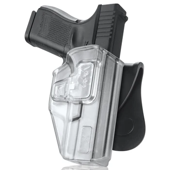 Buzlu Şeffaf Glock 19 19X32 45 23 (Gen 3 4 5) OWB Seviye II Tutma Açık Taşıma Kılıfı Tam Tetik Koruma