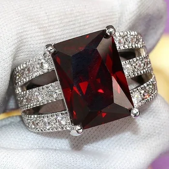 2023 Yeni Varış Lüks Kırmızı Nişan Yüzüğü Kadınlar için yıldönümü hediyesi Takı Toptan R7772