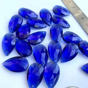 10 ADET Tavuskuşu Mavi Melek Gözyaşları kristal boncuklar Faceted Prizma Izgara Gözyaşı Küpe Dangle Takı Kolye Boncuk Güneş Catcher Dekor