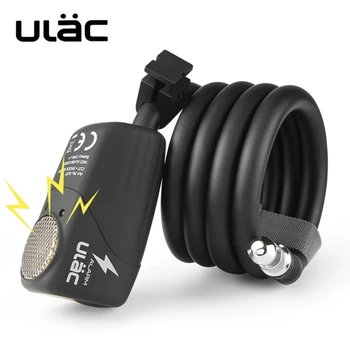 ULAC Bisiklet Kilidi 110dB Elektronik Alarm Kilidi hırsız Kilidi Bisiklet Çelik Kilit Scooter Kilidi Taşınabilir MTB Bisiklet Kablo Kilitleri