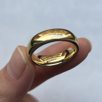 Yeni Yüksek Kaliteli Klasik Altın Rengi Alyans Tungsten karbür halkalar Kadın Erkek Nişan Yüzüğü Hediye Takı Kubbe Cilalı
