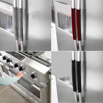 2 Adet Buzdolabı Kapı kulp kılıfı Mutfak Aletleri Dekor Kolları Antiskid koruyucu eldiven Buzdolabı Fırın Parmak İzi Kapalı Tutmak