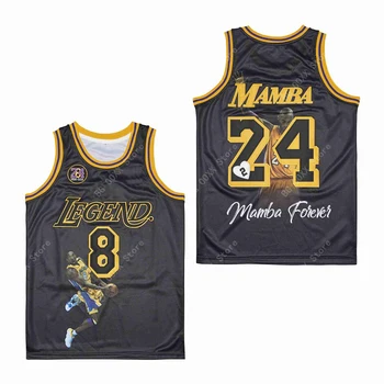 BG basketbol forması Legend 8 24 MAMBA Formaları Nakış dikiş Açık spor Hip-Hop yaz siyah Portre sürümü yeni
