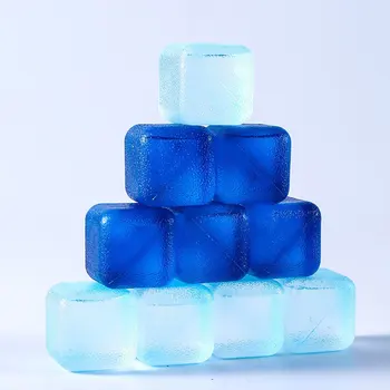 10 Adet Yeniden Kullanılabilir Mavi Buz Küpleri PVC erimeyen Buz Küpü Gıda Sınıfı Plastik Soğuk İçecekler Seyreltmeden