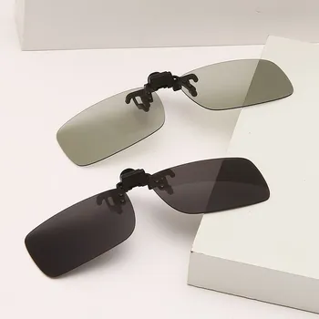 Yüksek Kaliteli Unisex clip-on Polarize Gündüz Gece Görüş Flip-up Lens sürüş gözlükleri UV400 Güneş Gözlüğü Dış Gafas