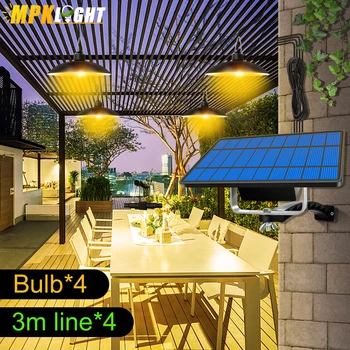 1/2/3/4 Kafaları avize güneş kolye ışık açık kapalı güneş lambası kablo hattı ile ampul döken ışık Bahçe Yard balkon