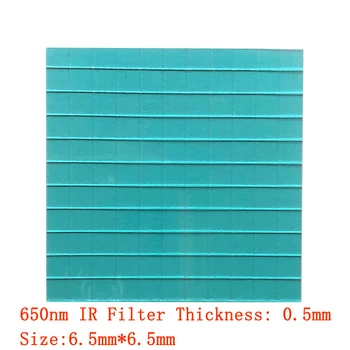 PU'AİMETİS Boyutu 6.5 mm*6.5 mm Kalınlığı 0.5 mm 650nm IR Filtre Kesilmiş Kızılötesi Dalga Boyu IR filtre lens IR filtre