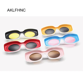 Renkli Kare Güneş Gözlüğü Kadın Moda Retro Degrade güneş gözlüğü Mavi Sarı Büyük Çerçeve Vintage Gözlük UV400
