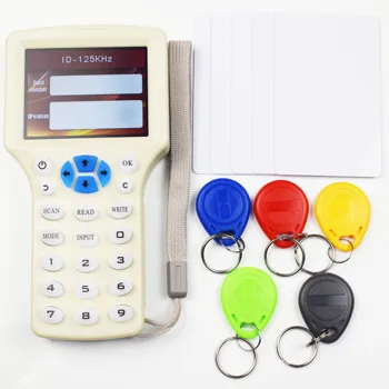 10 İngilizce Frekans RFID Fotokopi Teksir 125KHz Anahtar Fob NFC Okuyucu Yazar 13.56 MHz Şifreli Programcı USB UID Kopya Kartı Etiketi