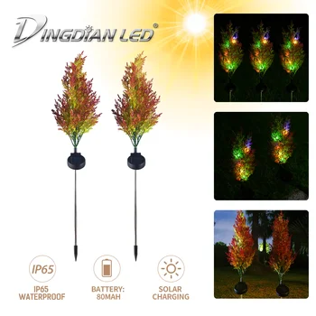 ( 2 ADET / KUTU)güneş yılbaşı ağacı ışığı güneş şarj DC2V 3W 4 renkli ışıklar su geçirmez IP65 LED gece Lambası çim Bahçe lambası