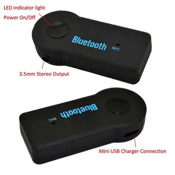 Hippcron Bluetooth Verici Bluetooth 5.0 Adaptörü Kulaklık 3.5 mm Alıcı Handsfree Jack Araba Kablosuz Ses Müzik M4T8