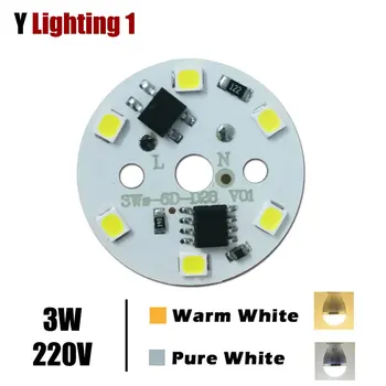 10 adet 3W 28mm LED ampul lamba AC220V akıllı IC SMD2835 5W 7W 9W 15W entegre ıc sürücü yüksek parlaklık ışık kaynağı Paneli