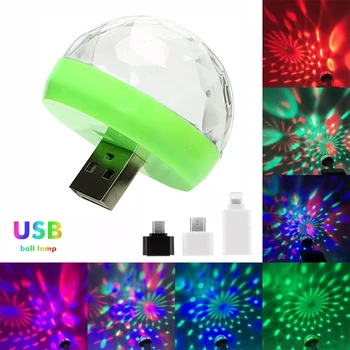 USB sahne ışıkları Mini LED atmosfer ışığı sahne DJ disko top lamba kapalı ev partisi USB Apple Android telefon disko ışık