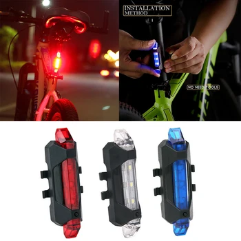 Bisiklet ışığı su geçirmez arka kuyruk ışık LED USB şarj edilebilir dağ bisikleti bisiklet ışık kuyruk lambası güvenlik uyarı ışığı