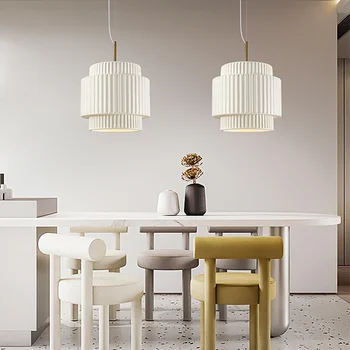 Wabi-sabi Tasarımcısı Krem Beyaz Reçine Avizeler Yemek Odası Asılı Lamba Ortaçağ aile yanı Yatak odası Başucu Kolye LED Aydınlatma