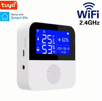 Tuya Wifi Sıcaklık Sensörü, Akıllı Ev Nem Sensörleri Uzaktan Monitörler Akıllı Yaşam Ev Asistanı, Google Asistan İle Çalışmak