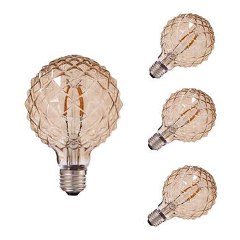 G95 Buz Şekli Elmas Edison LED Filament Ampul 4 W 2200 K 220 Altın Tonu Led Lamba Kısılabilir E27 Dekoratif Ev Lamba Avize