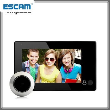1080P gözetleme deliği kapı gözü Kamera 4.3 İnç Renkli Ekran kapı zili LED ışıkları elektronik kapı zili görüntüleyici güvenlik ESCAM M4300B