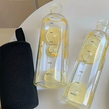 500ml PC Plastik Su Şişesi Zaman İşaretleyici ile Yaratıcı Kadın Sürahi Sızdırmaz içme şişesi Damla dayanıklı Spor Su Şişeleri