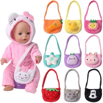 43-45cm Oyuncak Yeni Doğan Bebek aksesuarları ve amerikan oyuncak bebek Moda bebek Peluş karikatür sırt çantası Kız hediye