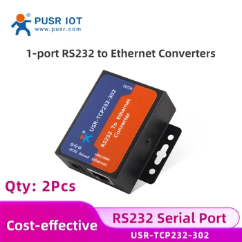 【Fiyat 2 Adet】 PUSR RS232 baud hızı dönüştürücü USR-TCP232 - 302 Seri RS232 Ethernet TCP IP desteği DNS DHCP Dahili webage