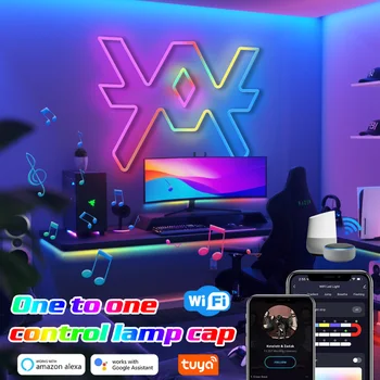 RGBIC Neon DIY şerit ışık 2.4 G WiFi Şerit Kontrol ışık çubuğu APP Kontrolü Müzik Renk Senkronizasyonu tv arkaplan ışığı oturma yatak odası dekoru