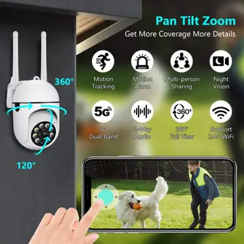 1080P HD 2.4+5G WiFi IP Kamera Açık Kablosuz Ağ güvenlik Kamerası yapay zeka İnsan Algılama Güvenlik CCTV Mini Kamera