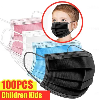 10-200 adet Çocuk Maskesi Tek Kullanımlık Çocuk Yüz Maskesi 3 Kat mascherine chirurgiche bambini çocuk maskesi maske enfant chirurgical