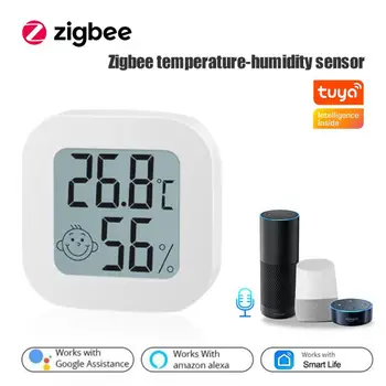 Tuya Zigbee Sıcaklık ve Nem Sensörü Akıllı Ev için var SmartLife Termometre Higrometre Desteği Alexa Google Asistan