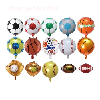 Alüminyum Folyo Balon Futbol Basketbol Beyzbol Şişme Oyuncak Doğum Günü Partisi Festivali Kutlama Dekorasyon Topu Toptan