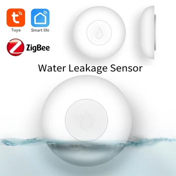 Tuya Akıllı Ev ZigBee Su Kaçağı Sensörü Sel Taşma Güvenlik Koruma Alarm Su Dedektörü Kaçağı Akıllı Hayat Sensörü 