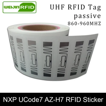 RFID etiket UHF NXP Ucode7 AZ-H7 ıslak kakma 915mhz 900 868mhz 860-960MHZ EPCC1G2 6C akıllı kart yapışkanlı pasif RFID etiketi etiket