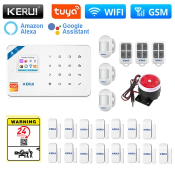 KERUI W181 Tuya Akıllı Alarm Sistemi WİFİ GSM Alarm Ev Alexa Akıllı Yaşam Hareket sensör dedektörü Kapı Sensörü