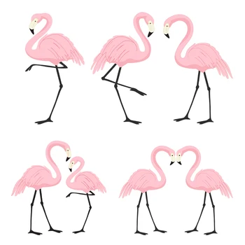 Pembe Flamingo Yamalar Demir-On Transferler Giyim Termal Yapışkan Çıkartmalar Giysi Kız T-Shirt Aplike Toptan