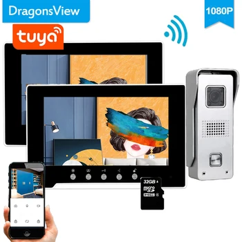 Dragonsview 1080P Ev interkom sistemi 7 İnç Kablosuz WiFi Akıllı IP Görüntülü Kapı Telefonu Kapı Zili Kamera Çoklu Sistem Tuya