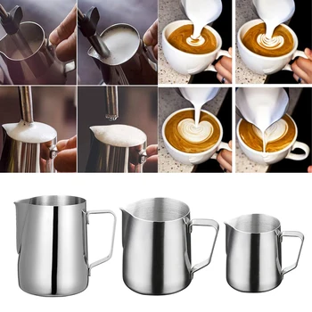 Paslanmaz Çelik süt Köpürtme Sürahi Kahve Sürahi Frother Süt Köpüren espresso fincanı Latte Sanat Coffeware 100/150 / 200ML